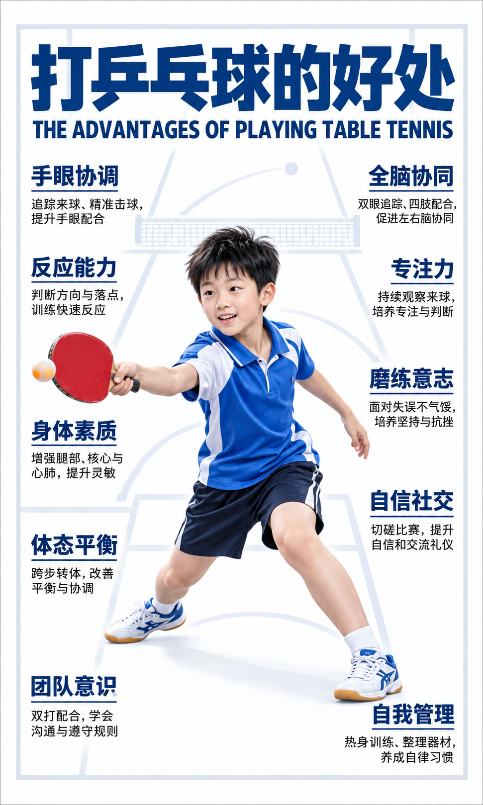 打乒乓球的好处信息海报